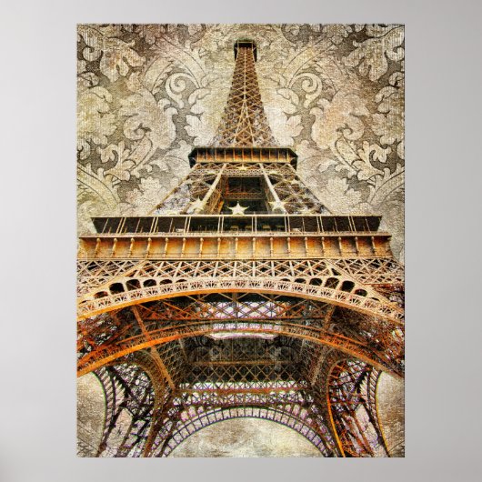 Poster Paris vintage, Tour Eiffel (Devant)