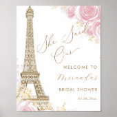 Poster Parisienne She Said Oui Fête des mariées Bienvenue (Devant)