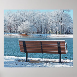 POSTER PARK BENCH SURPLOMBANT LE LAC JUSQU'À WONDERLAN HI