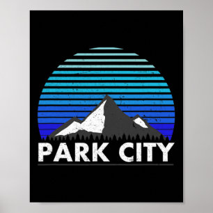 Poster Park City Utah Bluebird Day Rocky Mountain Powder