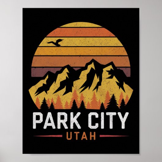Poster Park City Utah Mountains Ski Hiking Camping Trip S (Devant)