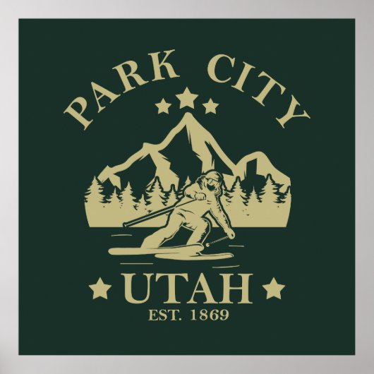 Poster Park City Utah ski (Devant)