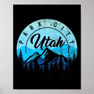 Poster Park City Utah Ski Ski Ski Snowboard Snow