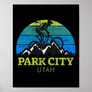Poster Park City Utah Vélo Tout Terrain Vtt Voyage Vacanc