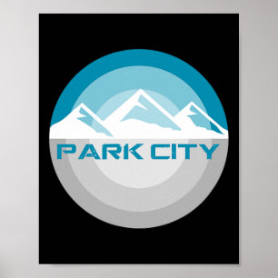 Poster Park City Utah Vintage Retro Snowboard T