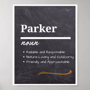 Poster Parker, Garçon Nom Personnalisé Définition
