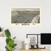 Poster Parkersburg, WV Carte panoramique - 1899 (Bureau à domicile)