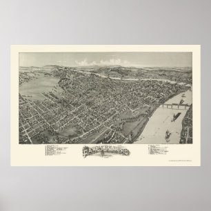Poster Parkersburg, WV Carte panoramique - 1899