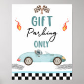 Poster Parking Cadeau Seulement Blue Race Car Deux Annive (Devant)