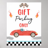 Poster Parking Cadeau Seulement Red Race Car Deux Anniver (Devant)