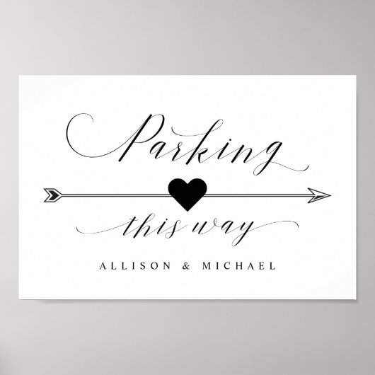Poster Parking de cette façon Script Flèche directionnell (Devant)