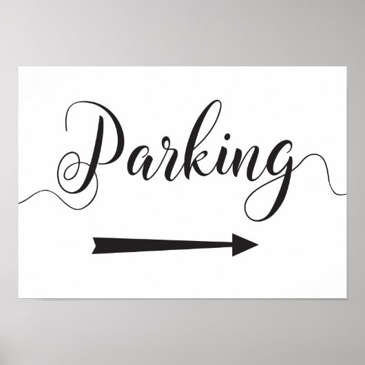 Poster Parking Instructions Signer Flèche droite pour Mar (Devant)