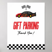 Poster Parking Red Race Voiture Panneau de table (Devant)