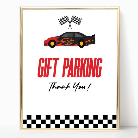 Poster Parking Red Race Voiture Panneau de table