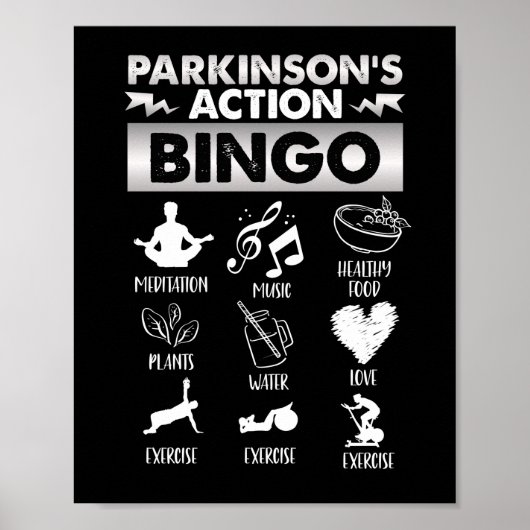 Poster Parkinsons Action Bingo Parkinsons maladie (Devant)