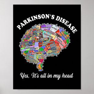 Poster Parkinsons Maladie, oui, tout dans ma tête Cerveau