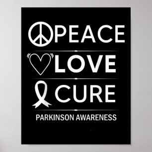 Poster Parkinsons Maladie Sensibilisation Paix Amour Cure