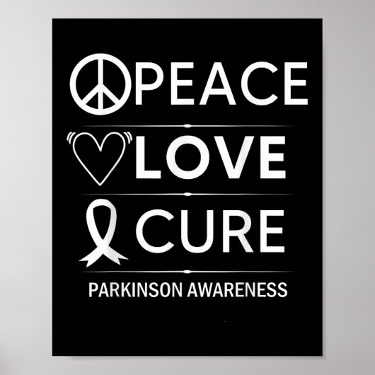 Poster Parkinsons Maladie Sensibilisation Paix Amour Cure (Devant)