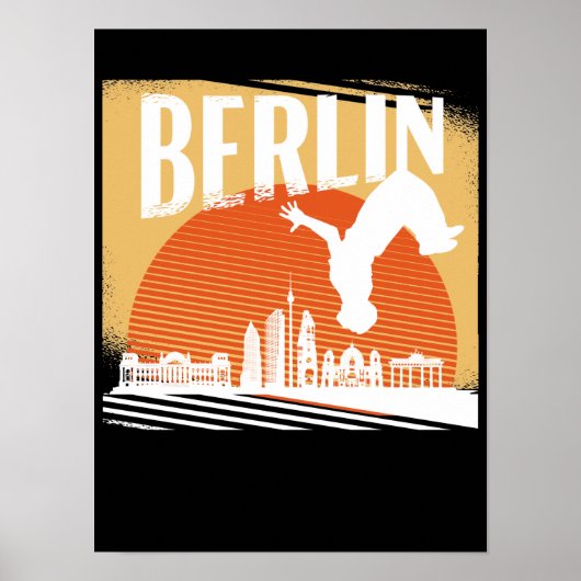 Poster Parkour, freerunner, athlète en cadeau Berlin (Devant)