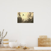 Poster Parkour Urban Obstacle Course Modern Sepia (Cuisine)