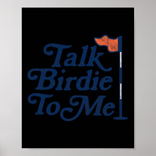 Poster Parle Oiseau à Moi Drôle Golfeur Papa Fête des Pèr
