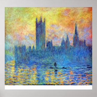 Poster Parlement de Londres en hiver par Claude Monet