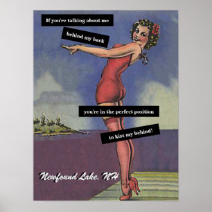 Poster Parler De Moi Derrière Mon Dos Vintage Drôle