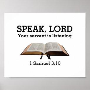 Poster PARLER SEIGNEUR Samuel Bible Verse Christian