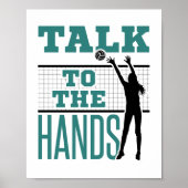 Poster Parlez à Hands Funny Volleyball Middle Blocker (Devant)