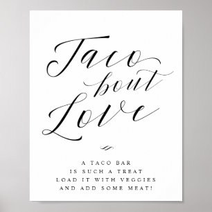 Poster Parlons d'Amour Panneau de Mariage Taco Bar