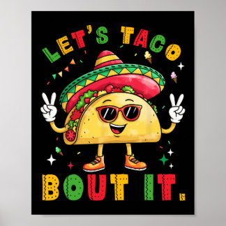 Poster Parlons Taco À Ce Sujet Drôle Chapeau Sombrero Mex