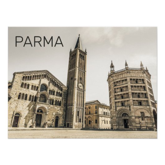 Poster Parme Emilia Romagna Piazza del Duomo Italie (Devant)
