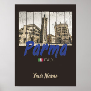 Poster Parme Emilia Romagne Italie Souvenir Vintage
