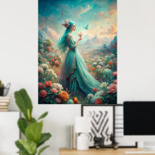 Poster Parmi les fleurs (Bureau à domicile)