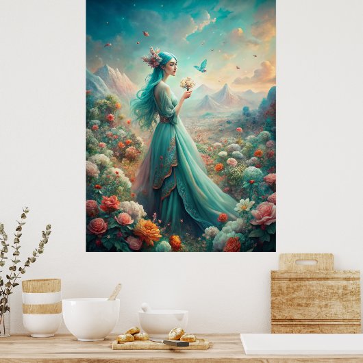 Poster Parmi les fleurs (Cuisine)