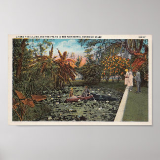 Poster Parmi les lillies et palmiers de Floride