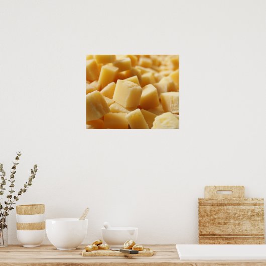 Poster Parmigiano Reggiano fromage en cubes (Cuisine)