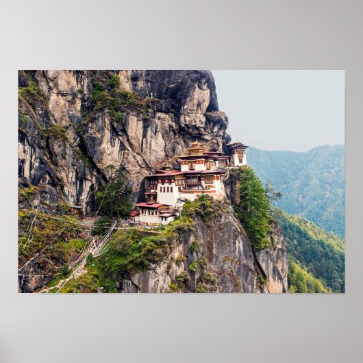 Poster Paro Taktsang : Le monastère du nid de tigre - Bho (Devant)