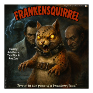 Poster Parodie de film classique Frankensquirrel