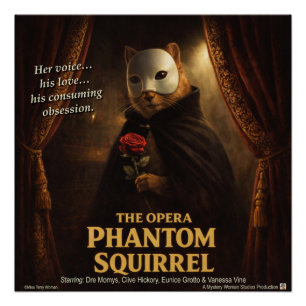 Poster Parodie de l'Opéra Fantôme Écureuil
