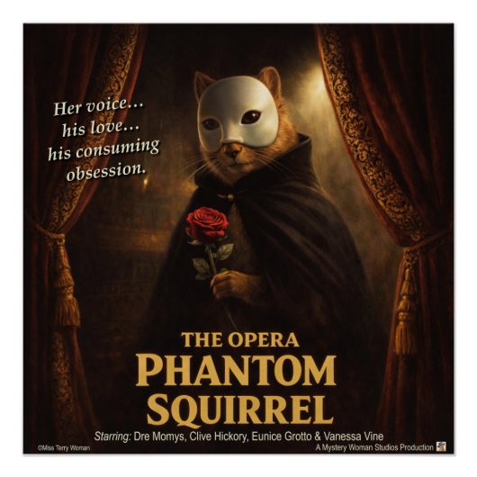 Poster Parodie de l'Opéra Fantôme Écureuil (Devant)