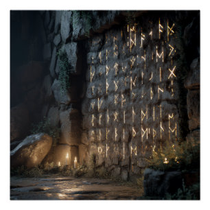 Poster Paroi de la caverne de rune lumineuse