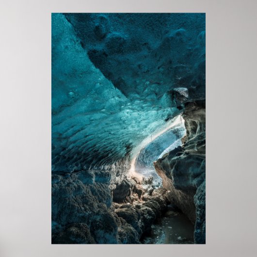 Poster Parois bleues d'une grotte de glace (Devant)