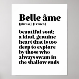 Poster Parole Française Inspirante Belle Soul Belle Ame
