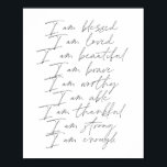 Poster Paroles d'affirmation Je suis béni être aimé belle<br><div class="desc">Paroles d'affirmation Je suis béni aimé beau brave digne de reconnaissance assez fort</div>