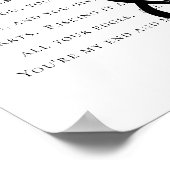 Poster Paroles de chanson de mariage, calligraphie serif (Coin)