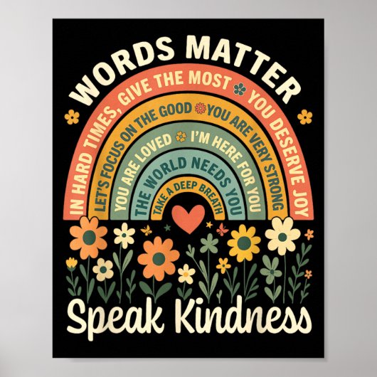 Poster Paroles de gentillesse Message positif Affirmation (Devant)