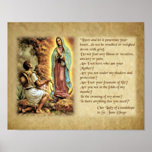 Poster Paroles de Notre-Dame de Guadalupe à saint Juan Di (Devant)
