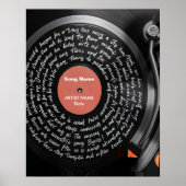 Poster Paroles de vinyle personnalisées Imprimer, Musique (Devant)