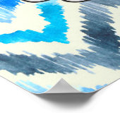 Poster Paroles d'encouragement en chevron bleu et blanc (Coin)